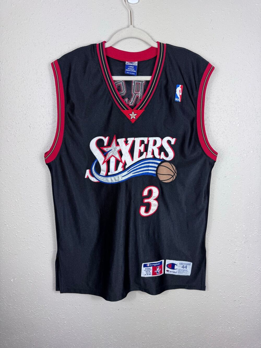 Vintage Champion Philadelphia 76ers Allen Iverson Jersey Size Large
